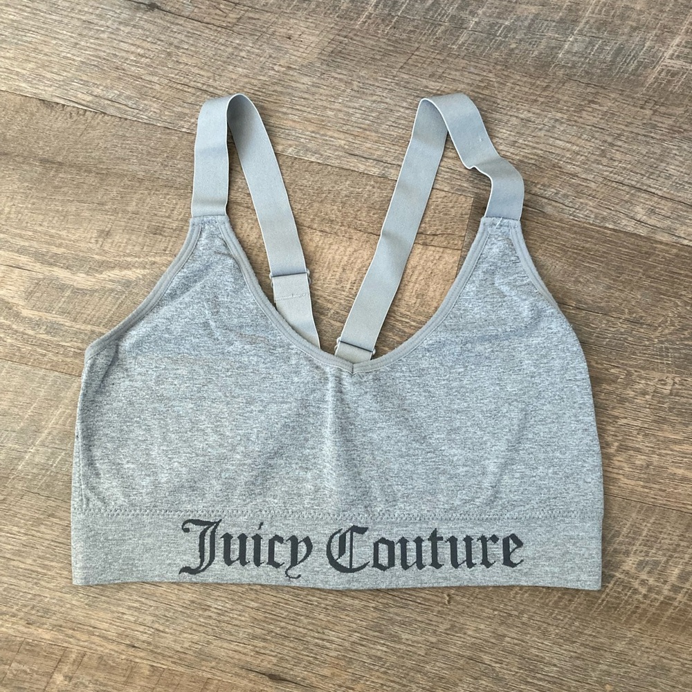 Juicy Couture | Grey Racer Back Wireless Padless Adjustable Bralette